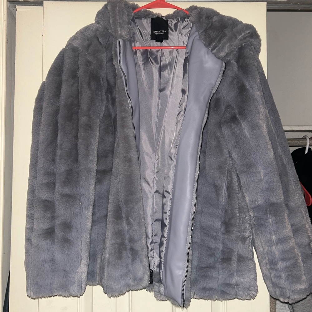 Purple  Faux Fur Jacket